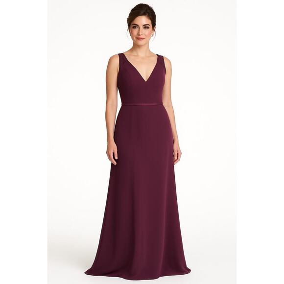 Christina Wu Celebration Gown Size 10 Aubergine Lace & Chiffon Maxi Dress - Picture 1 of 9